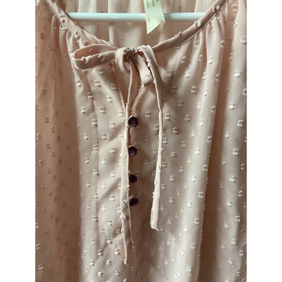 Matilda Jane Top Womens Size Small Light Pink Pop-Over Blouse Nubby 3/4 Sleeved - Picture 5 of 7